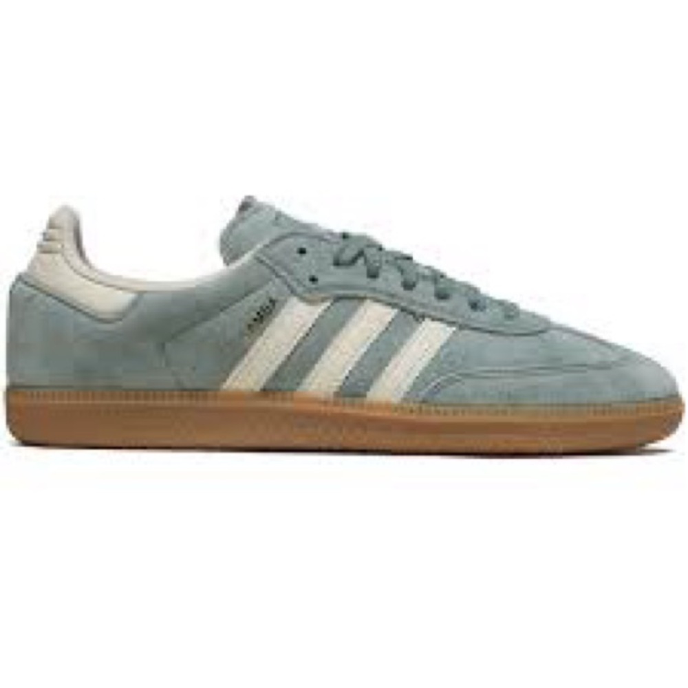 Adidas Teal and Cream Suede Sneakers
